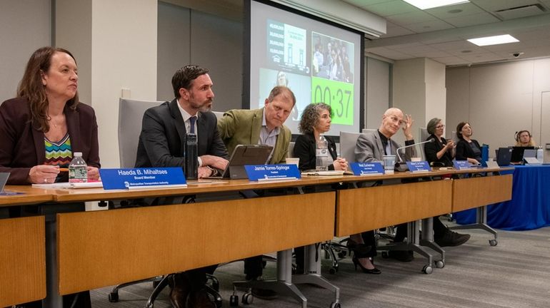 MTA Capital Construction president Jamie Torres-Springer, second from left, on Monday...