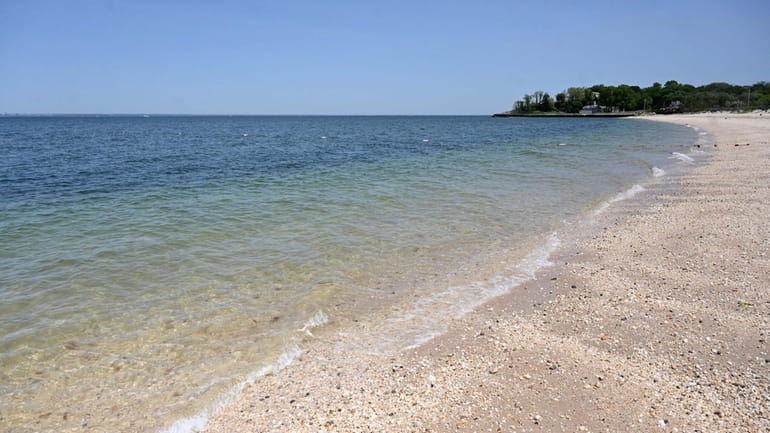 A view toward Long Island Sound from Centre Island Beach on Tuesday as the...