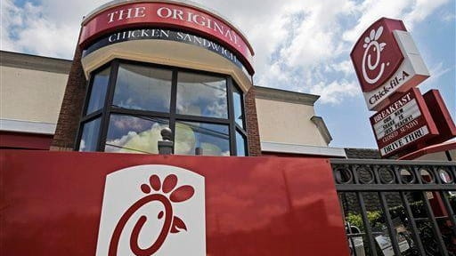 A Chick-fil-A fast food restaurant in Atlanta. Gay rights advocates...