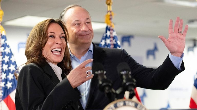 Vice President Kamala Harris, left, and second gentleman Doug Emhoff...