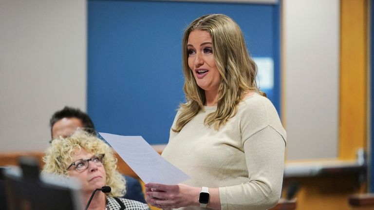 Jenna Ellis reads a statement inside Fulton Superior Court Judge...