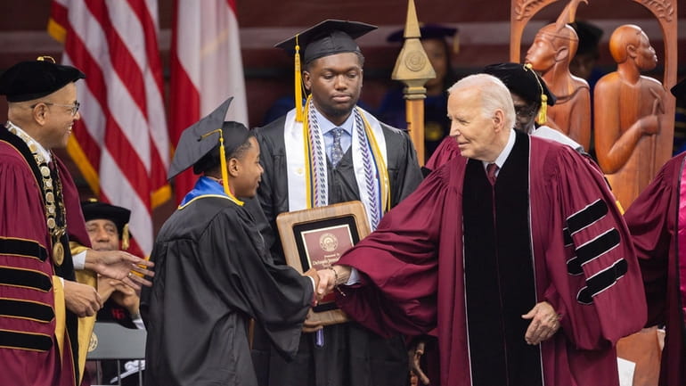 President Joe Biden at the commencement ceremony at Morehouse College...