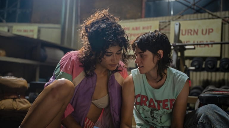 This image released by A24 shows Katy O’Brian, left, and...