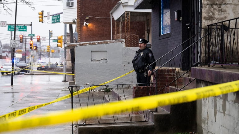 An officer on scene following a shooting in Northeast Philadelphia...