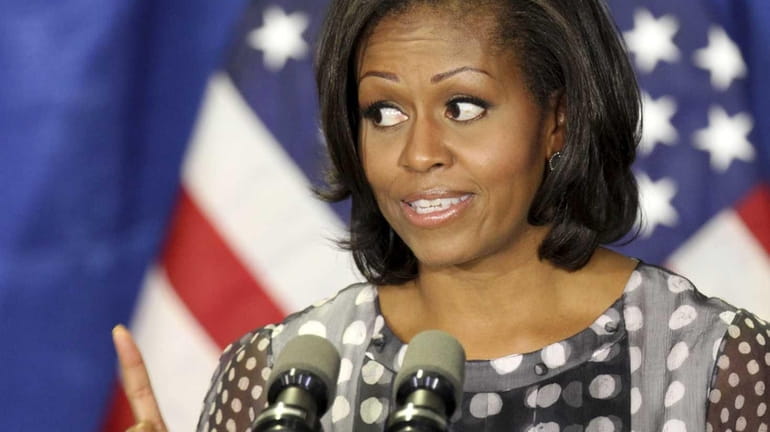 First lady Michelle Obama speaks in Chicago, before Illinois Gov....