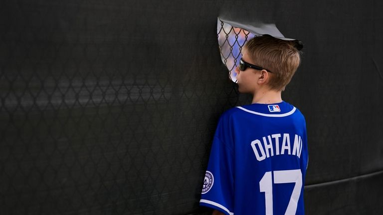 A fan of Los Angeles Dodgers designated hitter Shohei Ohtani...