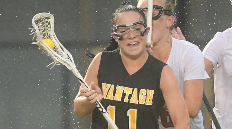 Makenna Boutin of Wantagh drives toward the goal during the...