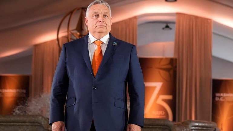 Hungary's Prime Minister Viktor Orban arrives at an event commemorating...