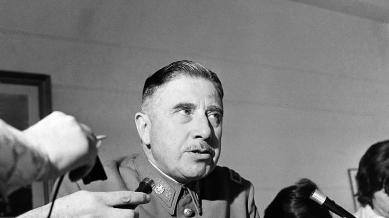 Gen. Augusto Pinochet, head of he Santiago, Chile military garrison,...