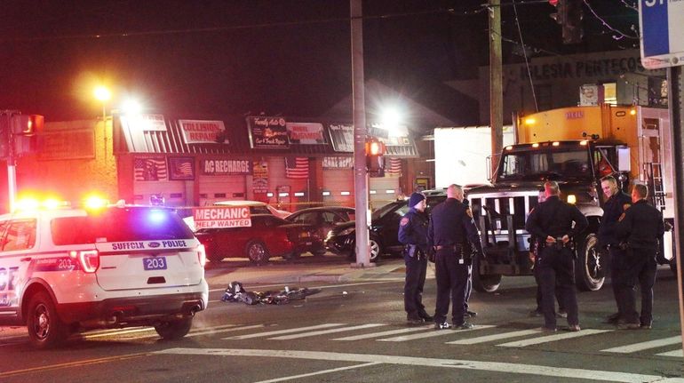 A Town of Huntington sanitation truck was travelling southbound on...