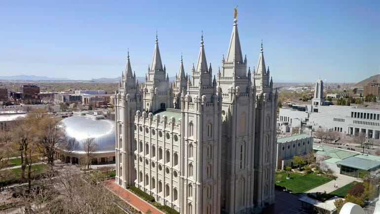 The Salt Lake Temple in Salt Lake City is shown...