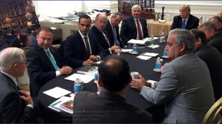 George Papadopoulos, third from left, is seen in a photograph...