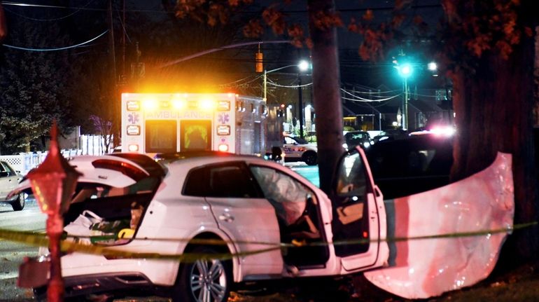 The scene of a fatal collision at Edwards Avenue and Peninsula...