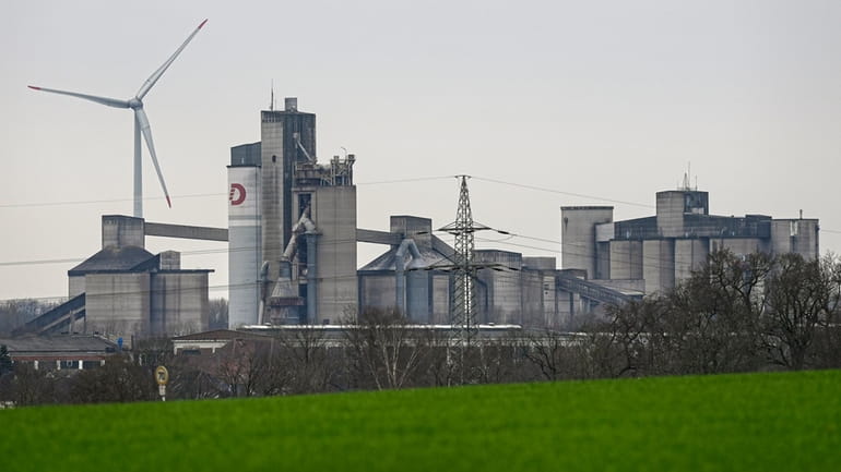 A cement production plant of Dyckerhoff is pictured in Beckum,...