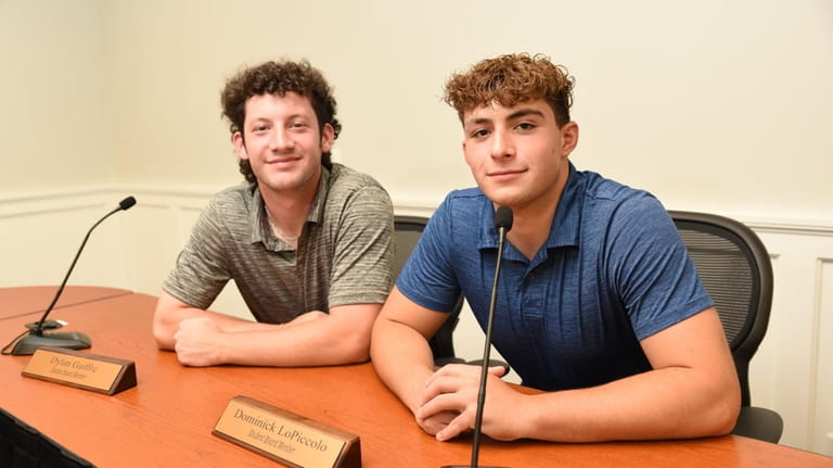 Guiffre, left, and LoPiccolo provided a "student board member report."