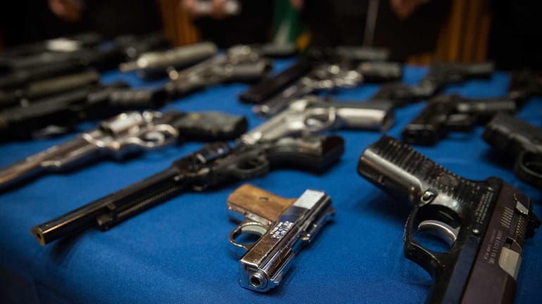 Guns seized by the New York Police Department (NYPD) are...