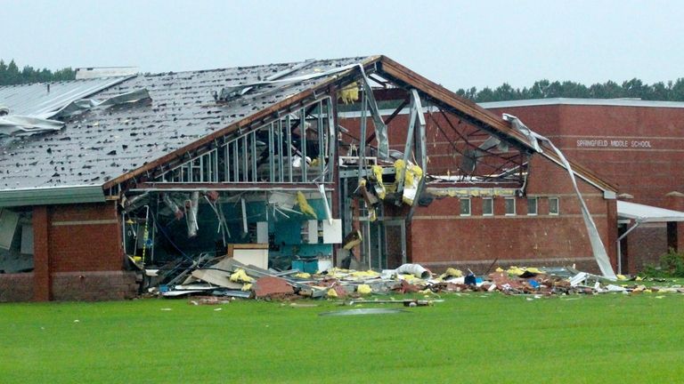 A middle school in Wilson County, North Carolina is seen...