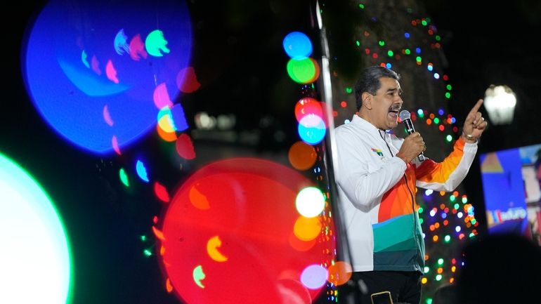 President Nicolas Maduro speaks to supporters in Caracas, Venezuela, Dec....