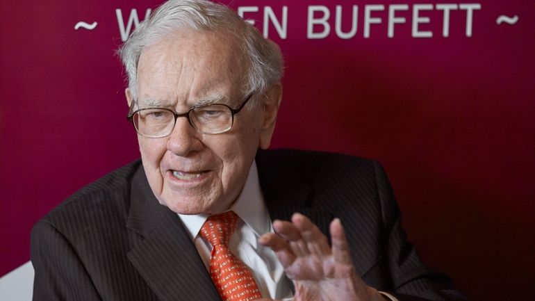 Warren Buffett, Chairman and CEO of Berkshire Hathaway, speaks during...