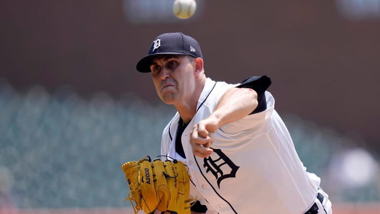 Detroit Tigers starting pitcher Matthew Boyd throws during the first...