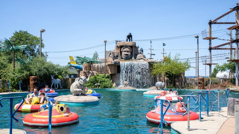 Families can try the bumper boats at Bayville Adventure Park...