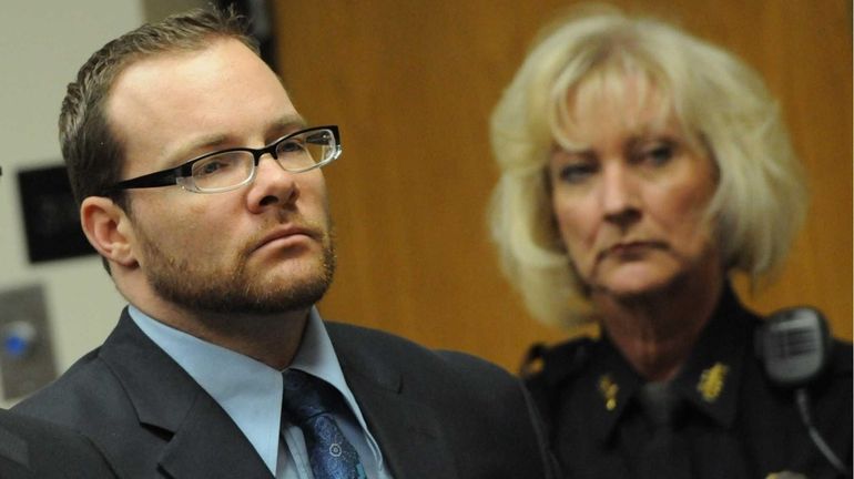 Joseph DeFelice, inside Riverhead Criminal courtroom shortly before being sentenced...