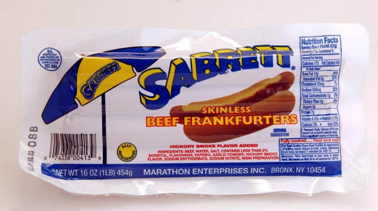 More than 7 million pounds of Sabrett hot dogs and...