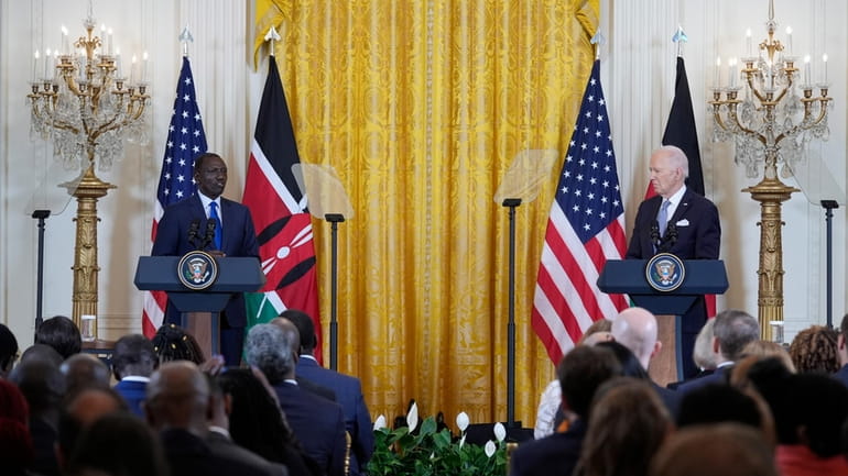 President Joe Biden and Kenya's President William Ruto hold a...
