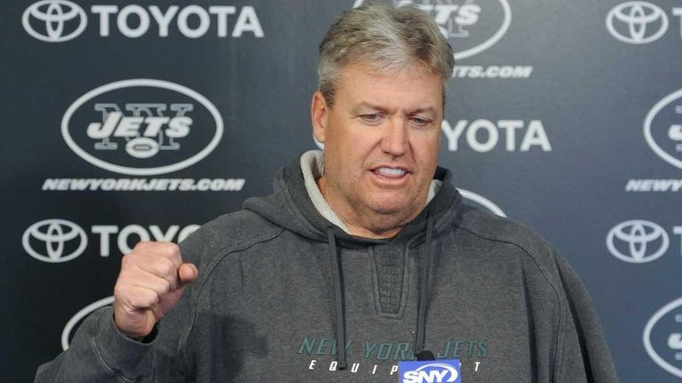 Jets head coach Rex Ryan speaks to the media. (Jan....