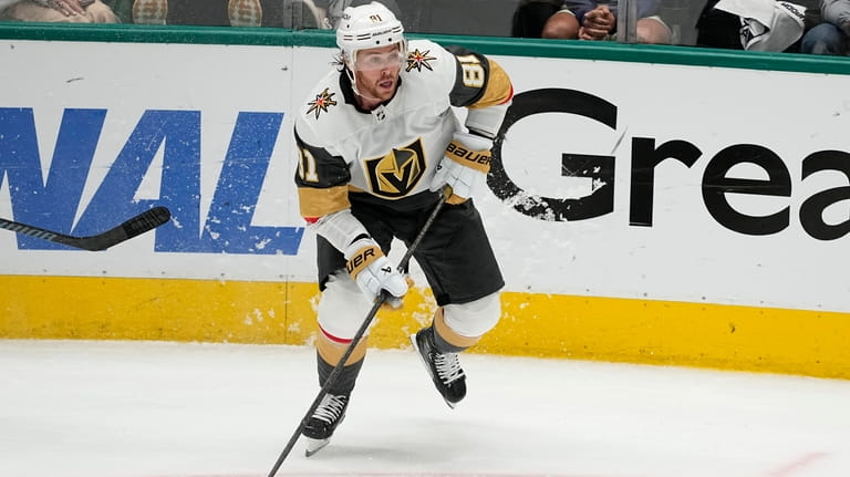 Vegas Golden Knights' Jonathan Marchessault controls the puck in Game...