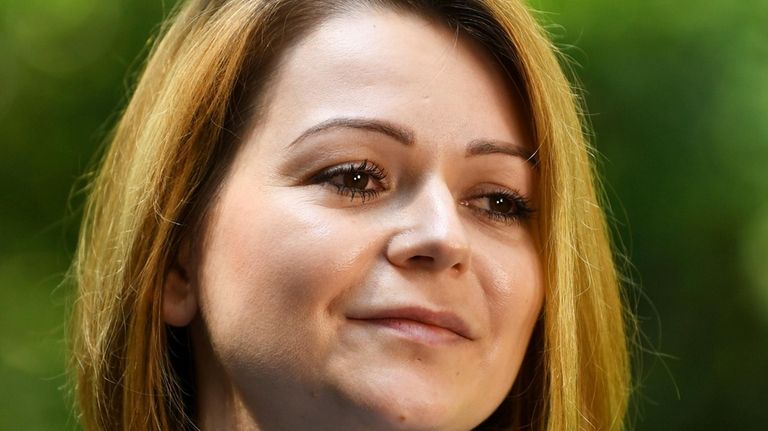 Yulia Skripal poses during an interview in London, on Wednesday,...