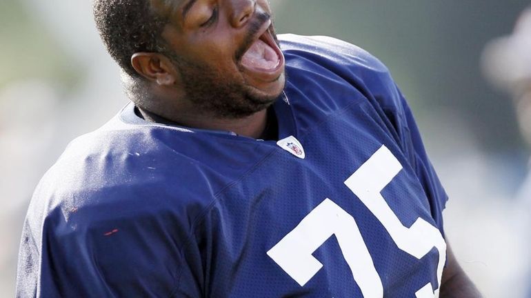 New England Patriots nose tackle Vince Wilfork has a laugh...