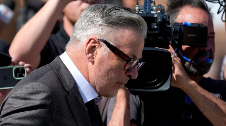 Actor Alec Baldwin leaves court after jury selection in his...