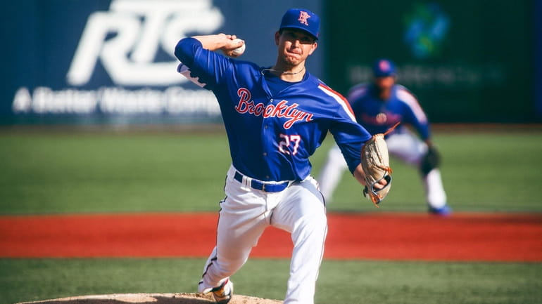 Mets minor league pitching prospect Dominic Hamel in action in...