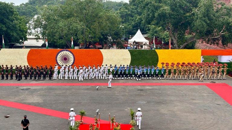 A joint contingent of Indian army, air force and navy...