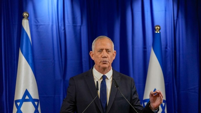 Benny Gantz, a centrist member of Israel's three-member War Cabinet,...