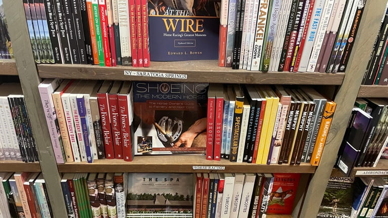 Northshire Bookstore's healthy horseracing section in Saratoga Springs. 