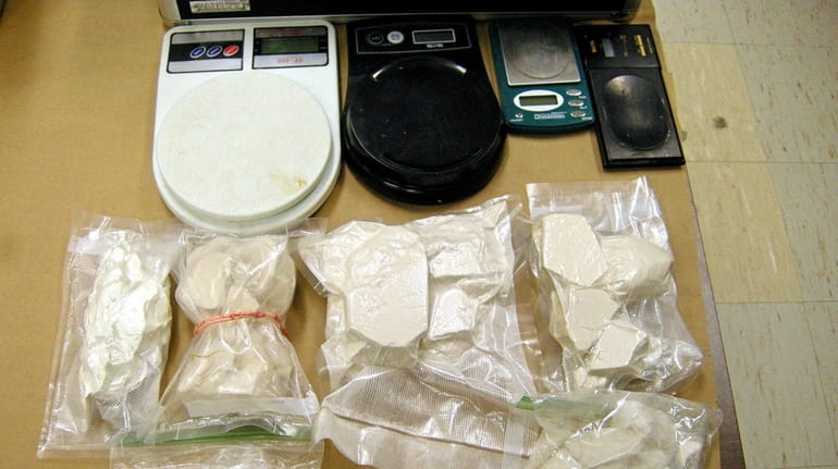 Suffolk police display fentanyl they said they confiscated from a...