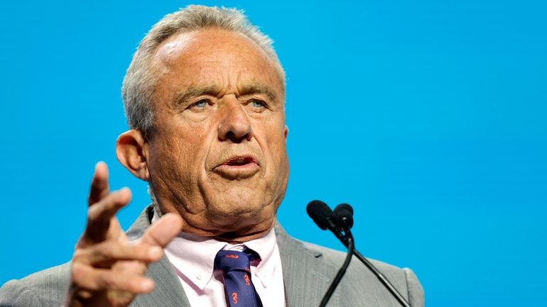 Independent presidential candidate Robert F. Kennedy Jr. delivers a keynote...