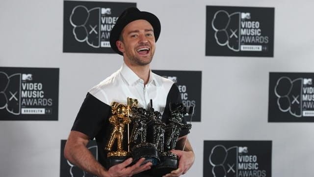 Justin Timberlake at the 2013 MTV VMAs in Brooklyn, New...