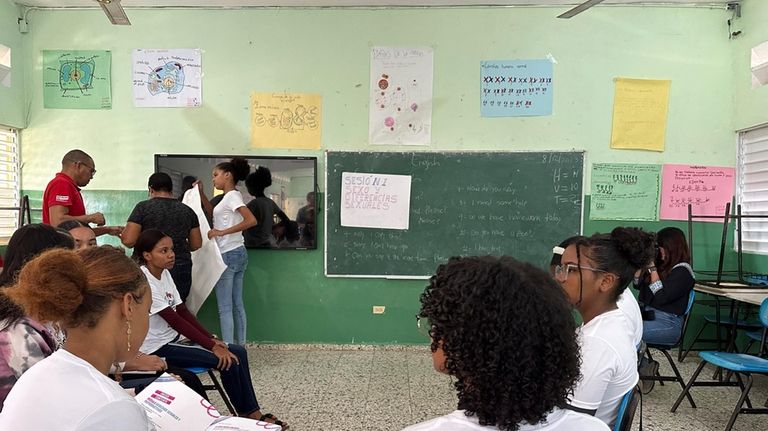 Members of a teenage club meet for a sex education...