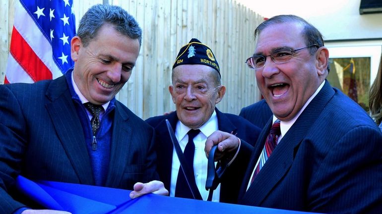 Councilman Mark Cuthbertson, James Mahoney, a past commander and member...