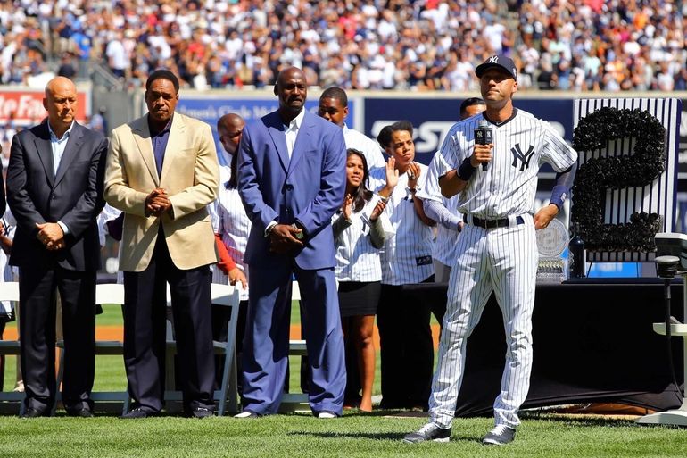 Hideki Matsui and Derek Jeter by Al Bello