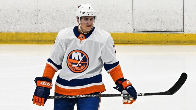 The Islanders' Maxim Tsyplakov skates during the first on-ice session of rookie camp...