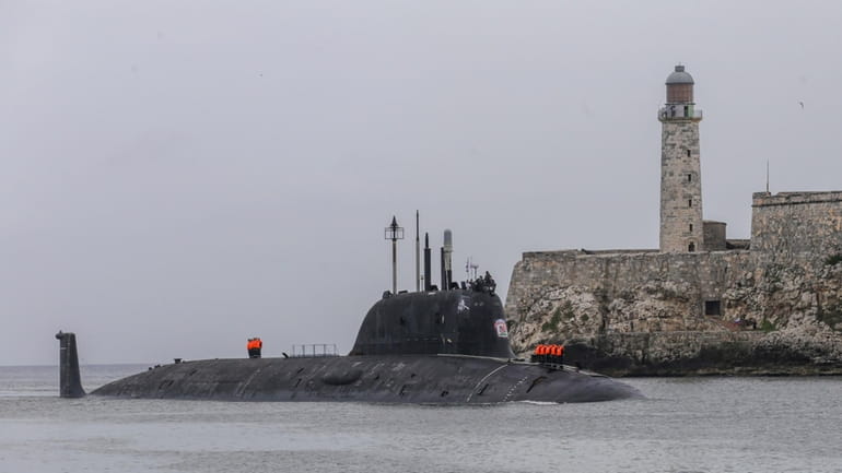 Russia's Kazan nuclear submarine arrives at the port of Havana,...