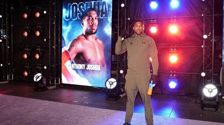 British boxer Anthony Joshua arrives at the Odeon Luxe Leicester...