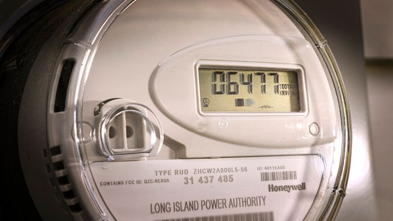 A LIPA smart meter installed at a Suffolk County home is...