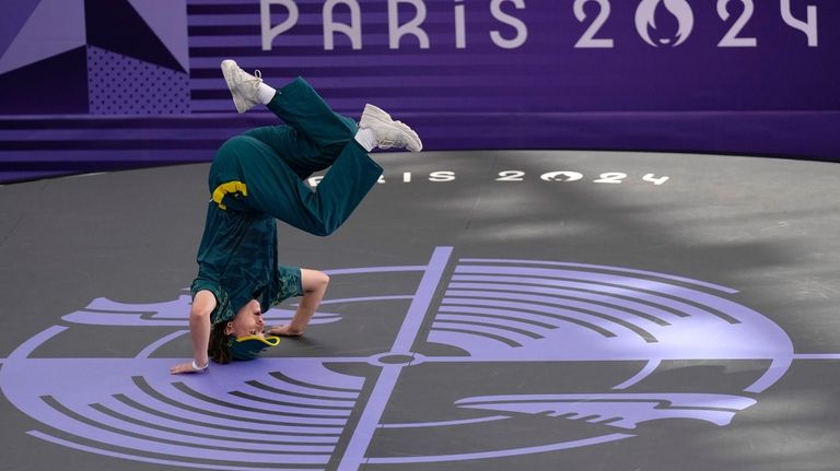 Australia's Rachael Gunn, known as B-Girl Raygun, competes during the...