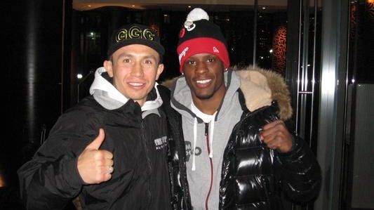 WBA/IBO Middleweight World Champion Gennady "GGG" Golovkin, left, poses with...