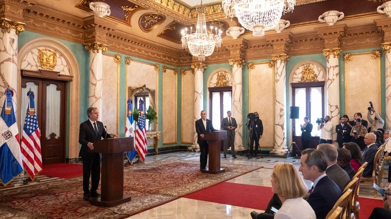 U.S. Secretary of State Antony Blinken, left, and Dominican Republic...